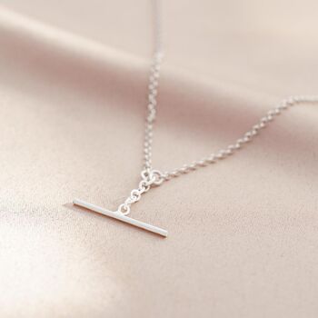 Sterling Silver T Bar Chain Personalised Necklace, 4 of 10