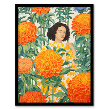 Marvellous Marigolds Orange Flowers Wall Art Print, 5 of 6