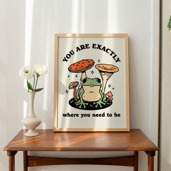 'Where You Need To Be' Retro Cottagecore Frog Print, 4 of 8
