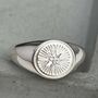 Silver Starburst Signet Ring, 925 Sterling Jewellery, thumbnail 8 of 11