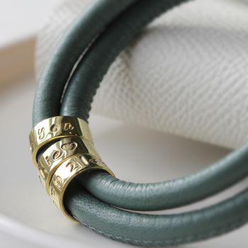 Personalised Gold And Sage Bracelet For Mum, 3 of 9