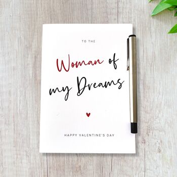 Valentines Card Woman Of My Dreams, 3 of 6