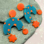 Ursula Bright Bold Colourful Dotty Patterned Earrings, thumbnail 1 of 3