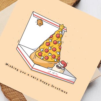 Cute Christmas Pizza Card, 6 of 9