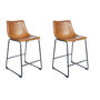 Dexter Tan Brown Set Of Two Kitchen Counter Stools, thumbnail 1 of 9
