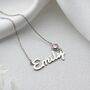 'Her Name' Personalised Birthstone Necklace, thumbnail 4 of 12