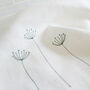 Embroidered Linen Cow Parsley Tea Towel, thumbnail 4 of 5