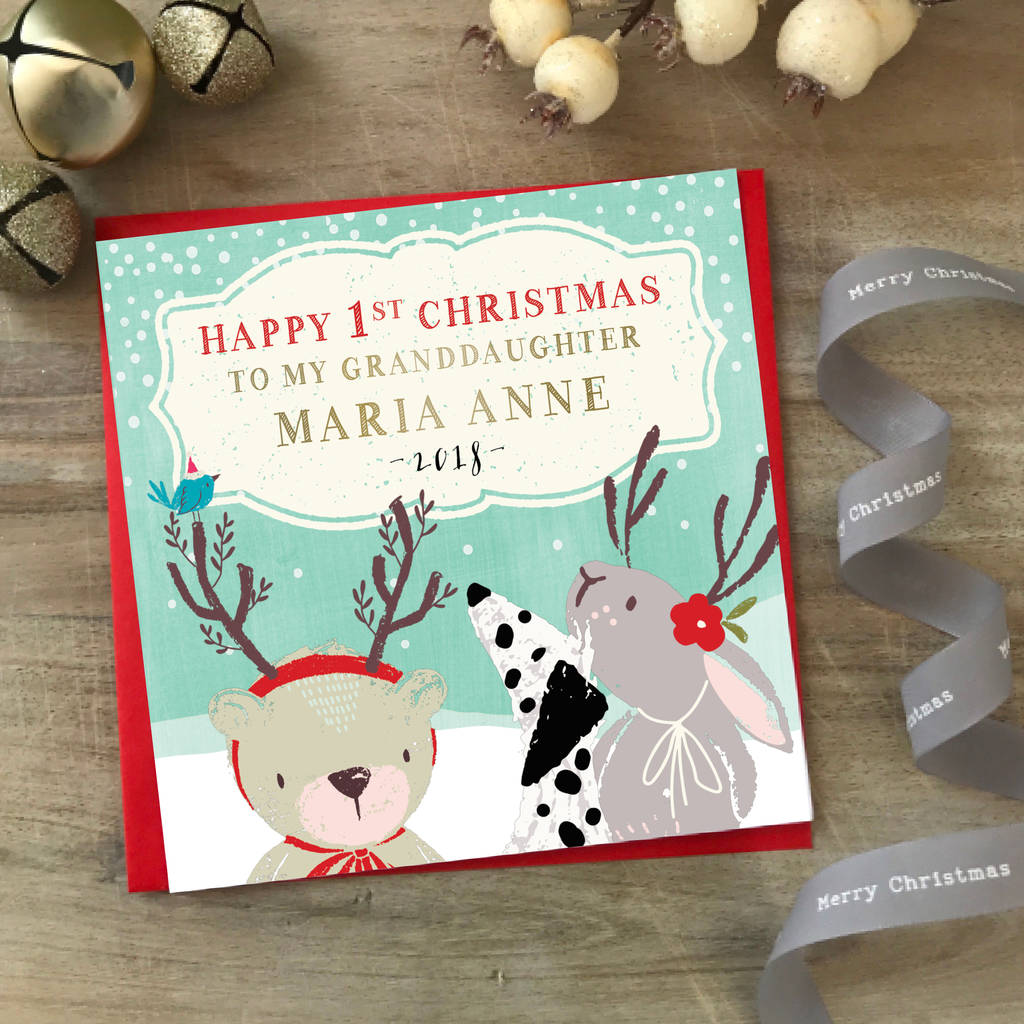personalised to my/our granddaughter first christmas by sweet pea