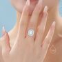 Sterling Silver Vintage Inspired Opal Cz Ring, thumbnail 3 of 12