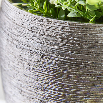 Mesiac Rippled Grey Plant Pot, 3 of 4