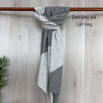 Cozy Luxe Two Tone Wool Blend Scarf, 5 of 7
