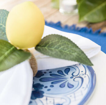 Amalfi Coast Lemon Napkin Rings Set Of Four, 2 of 3