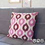 Pink Drops Hand Woven Ikat Cushion Covers, thumbnail 6 of 7