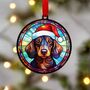 Dachshund In Santa Hat Suncatcher Decoration, thumbnail 6 of 6