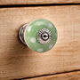 Set Of Two Green Polka Dot Ceramic Drawer Pull, thumbnail 1 of 2