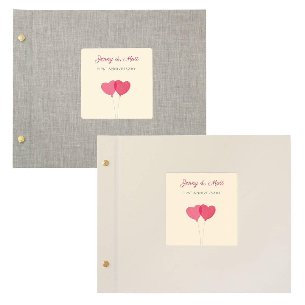 Personalised First Wedding Anniversary Photo Album By Made by Ellis