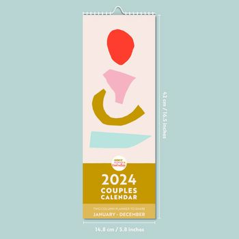 2024 Couples Calendar | Abstract Shapes | Two Columns, 9 of 9