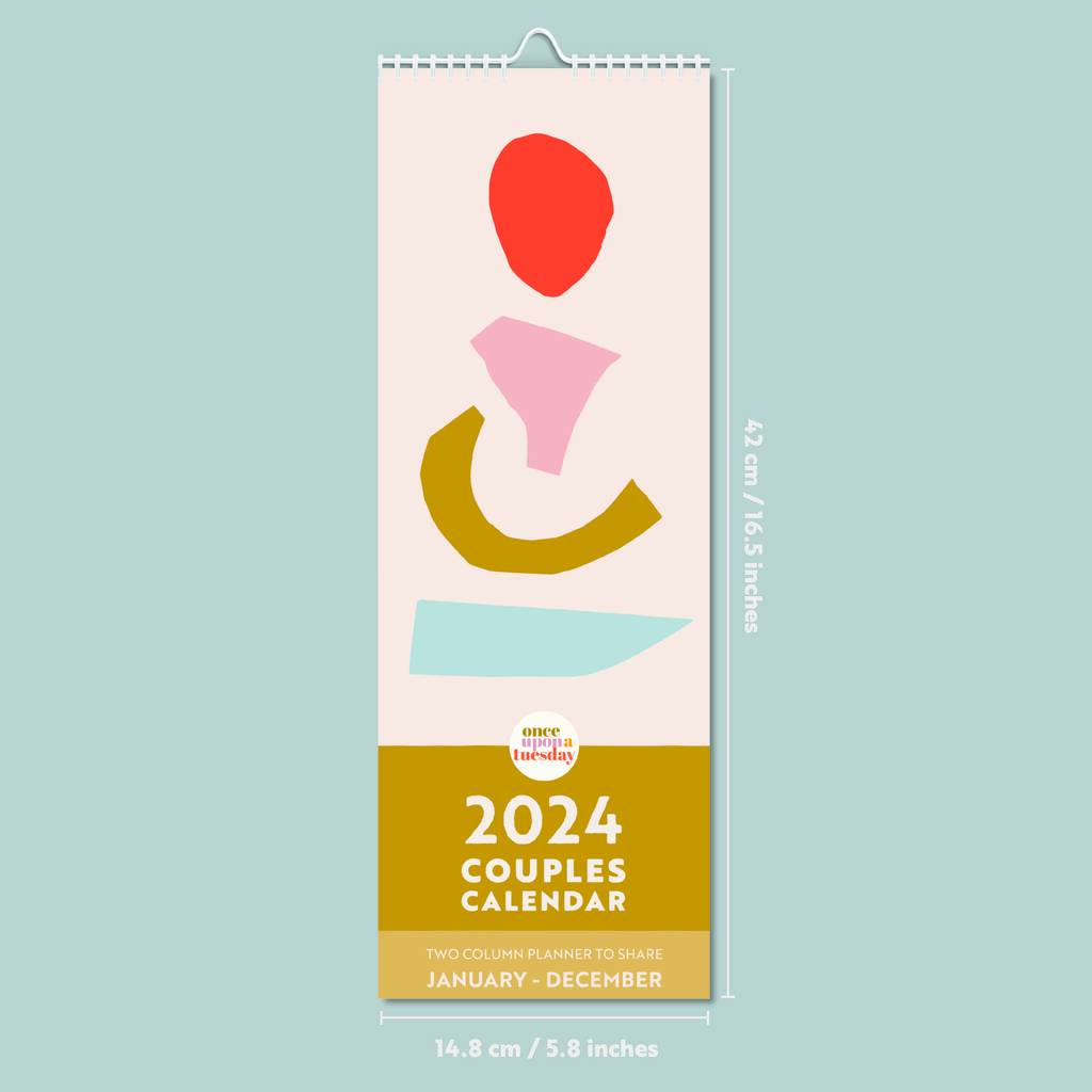 2024 Couples Calendar Abstract Shapes Two Columns By Once Upon a