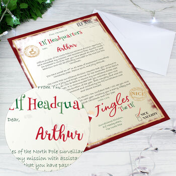 Personalised Elf Surveillance Christmas Letter, 2 of 4