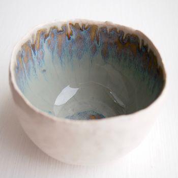 Handmade Blue Brown Decorative Ceramic Ring Dish, 2 of 10