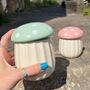 Candle In Mushroom Ceramic Pot With Lid, thumbnail 1 of 5