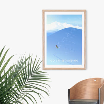 Go Splitboarding Travel Poster Art Print, 4 of 8