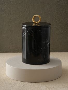 Beige Marble Waste Bin With Brass Starfish Handle, 6 of 6