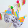 Set Of Three Large Happy Head Cake Toppers, thumbnail 1 of 2