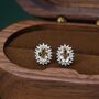 Sterling Silver Genuine Citrine Crystal Stud Earrings, thumbnail 1 of 11