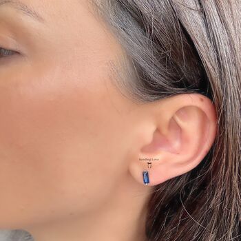 Sapphire Stud Earrings Sterling Silver Stocking Filler, 2 of 3