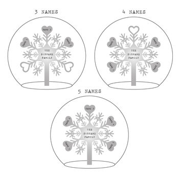 Metallic Family Snowflake Bauble, 4 of 6