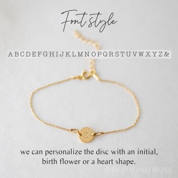 Personalised Birthflower Or Initial Disc Bracelet, 5 of 10
