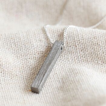 Men's Personalised Brushed Bar Necklace, 5 of 10
