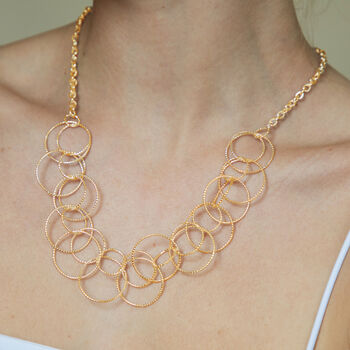 Dainty Interlinked Hoop Circle Necklace, 2 of 3