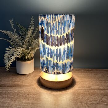 Tidal Marine Blue Patterned Cylinder Lampshades, 3 of 9