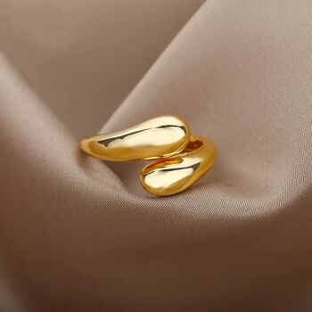 Minimal Open Curve Adjustable Gold/S Ilver Ring, 2 of 3