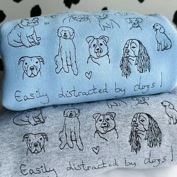 Embroidered Hand Drawn Lots Of Dogs Sweatshirt, 3 of 6
