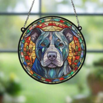 Staffordshire Bull Terrier Stained Glass Effect Suncatcher, 4 of 6