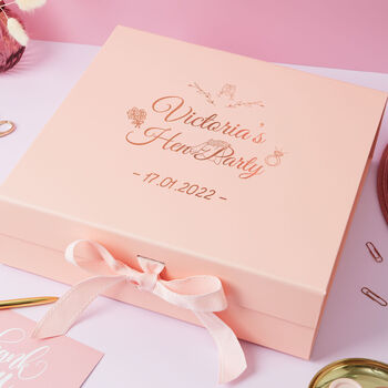 Hen Party Gift Box Customised With Name And Date, 3 of 8