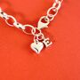 Personalised Sterling Silver Heart Initial Charm Bracelet, thumbnail 2 of 4