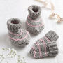 Baby Striped Booties And Mittens Easy Knitting Kit, thumbnail 1 of 8