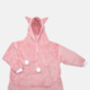 Girls Pink Bunny Loungwear Gift Box Snuggle Hoodie, thumbnail 5 of 6