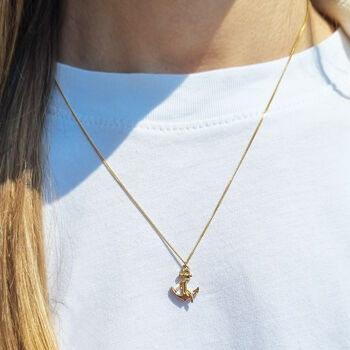 Anchor Necklace Silver/Gold Vermeil, 5 of 8