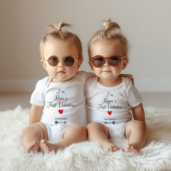 Personalised Matching My First Valentine Babygrow Or Sleepsuit, 2 of 2