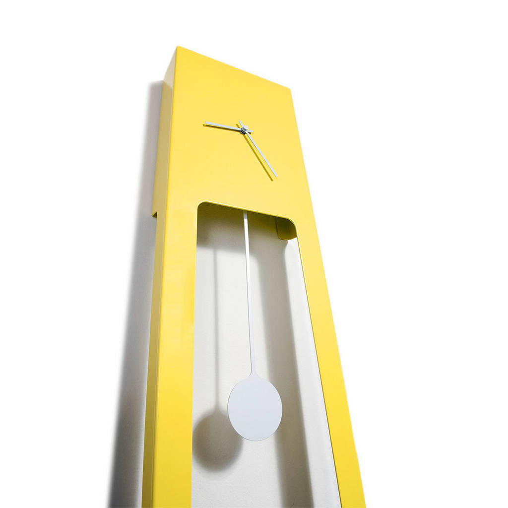 Yellow Tall Pendulum Clock By Lime Lace