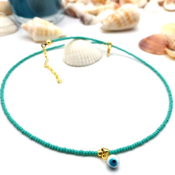 Turquoise Evil Eye Choker Necklace, 2 of 5