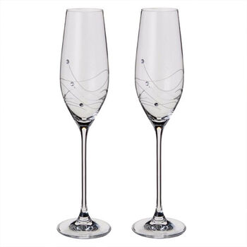 Diamante Personalised Epitome Glass Flutes, 2 of 3
