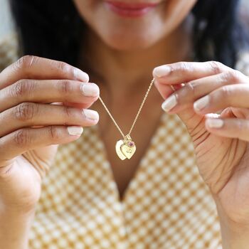 Personalised 40th Birthday Heart Birthstone Necklace, 2 of 12