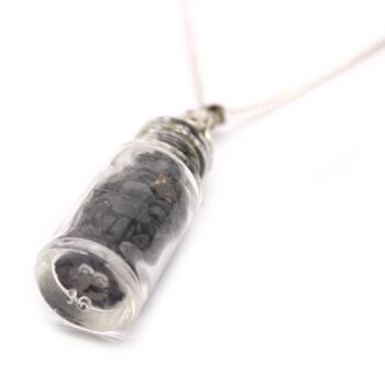Black Onyx Bottle Silver Plated Necklace, 4 of 4