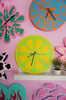 Lime Slice Circle Shaped Decorative Clock, 5 of 7